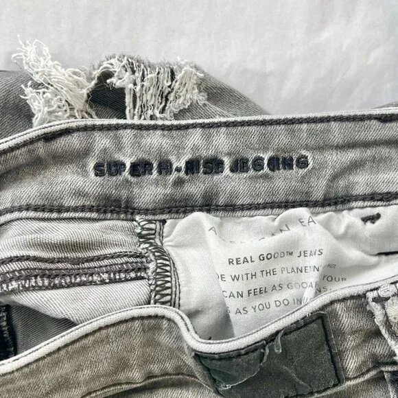 American Eagle Super High-Rise Jegging Distressed Gray Skinny Jean Size 2 - Picture 10 of 11